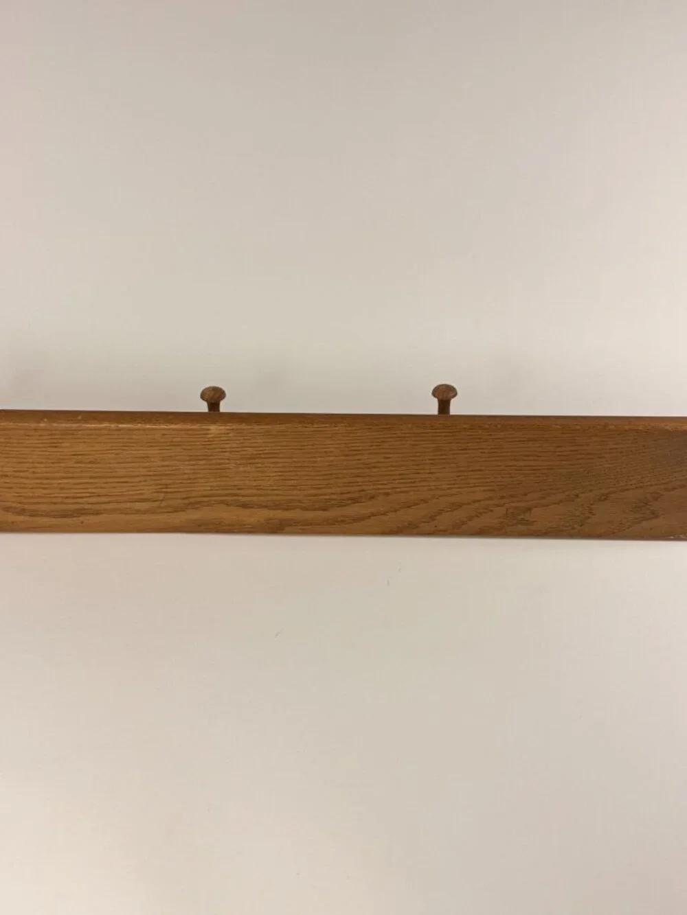 Wooden Wall Coat Rack Heart Cutout Hooks Rustic Oak Pre Owned Good Condition